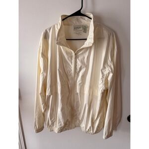 Vintage REEBOK GOLF ivory track jacket windbreaker women's lg zip‎ pocket